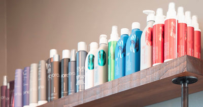 Collection of hair styling products